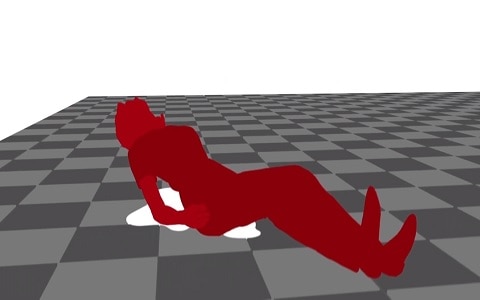 graphic of lady slipping over